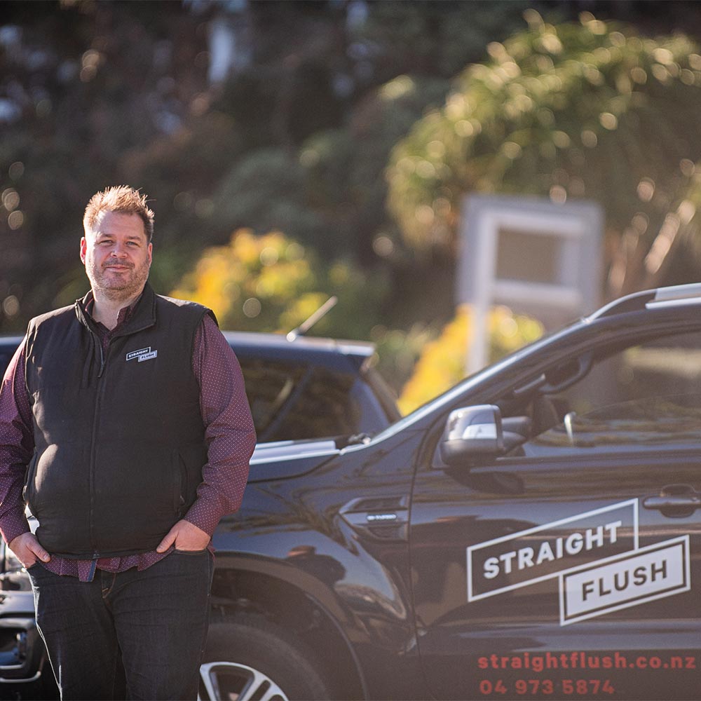 Jeremey standing outside ute